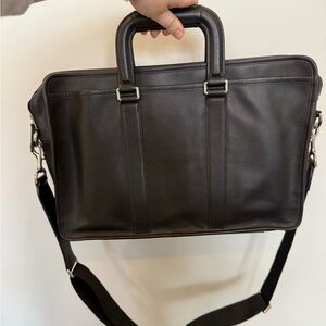 Coach Black Leather Laptop Bag